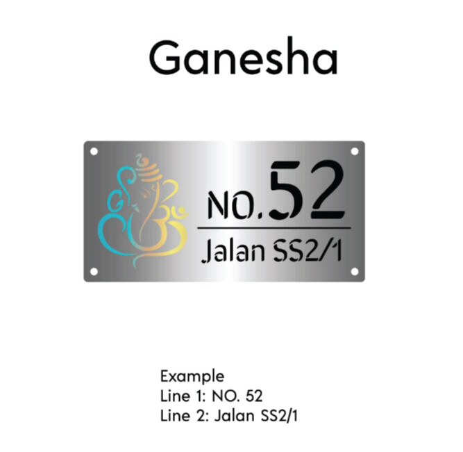 Modern Peacock Stainless Steel House number plate/Rumah Nombor Plat