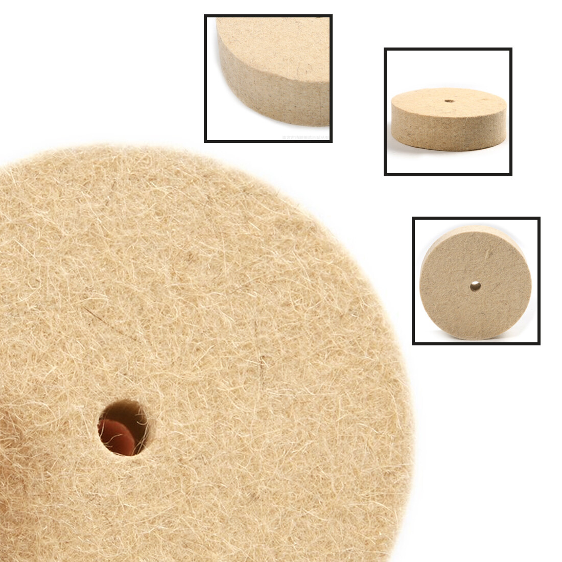 2x Set 3 Wool Felt Buffing Wheel Polisher Pad For Copper Polishing Power Tools