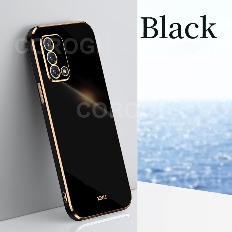 For OPPO A95 Case, [Camera Lens Protection] Luxury Ultra Thin Shiny Plating Edge Square Bumper Phone Casing Soft TPU Silicone Shockproof Cellphone Cases Protective Cover