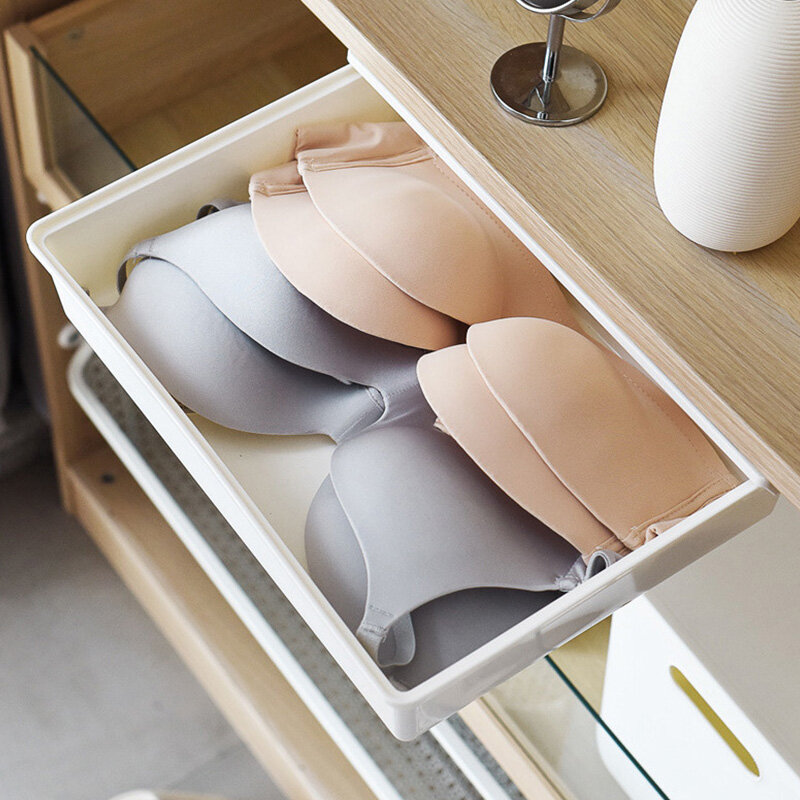 [XINLANYASHE drawer type table top storage box desktop storage box desk storage rack drawer multipurpose drawer sundries box No punching, drawer boxes under desk cabinets, under desks, hidden drawer boxes. under the storage table,Japanese-style punch-free paste cabinet table under the drawer box desk bottom hidden box drawer under the table storage box,]