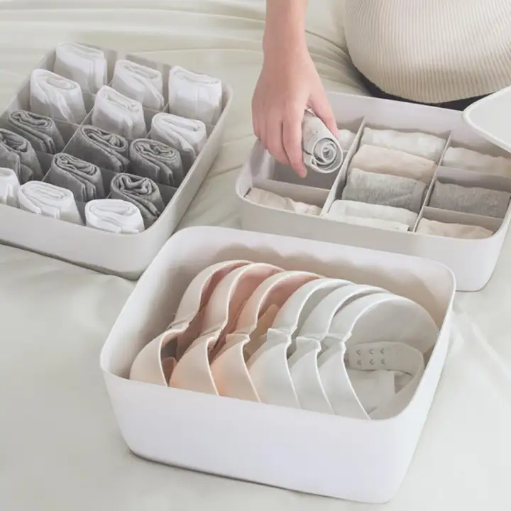 Sealavender 1 7 15 Grid Underwear Storage Compartment Box For Bras