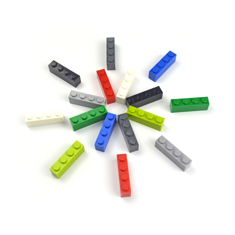 Wuhui 100g60pcs Diy Building Blocks Figures Thick Bricks 1x4 Dots Educational Creative Plastic Toys Compatible With Leduo For Children Building Bricks Kids Toy Toys For Boys Girls Compatible With All Brands