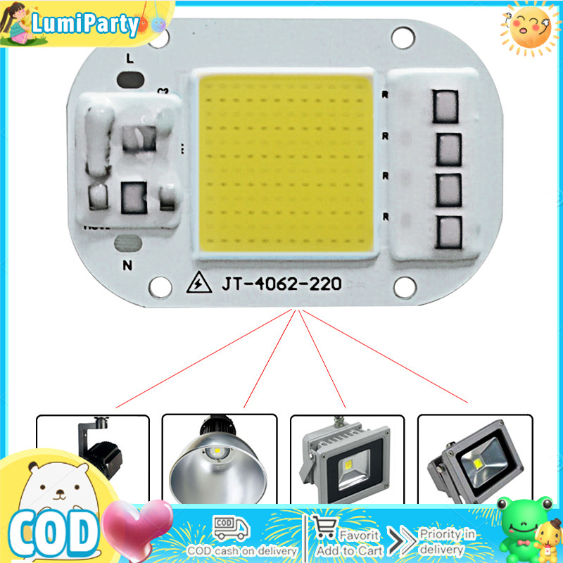 【Ready Stock】AC 220V 20W/30W/50W Free Driver High Pressure LED Chip COB Light Source