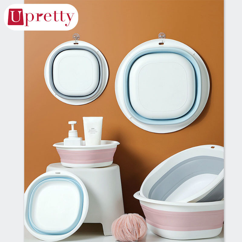 Upretty Plastic Folding Basins Portable Wash Basins Folding Laundry Tub Bathroom Kitchen Accessories Travel Folding Wash Basin
