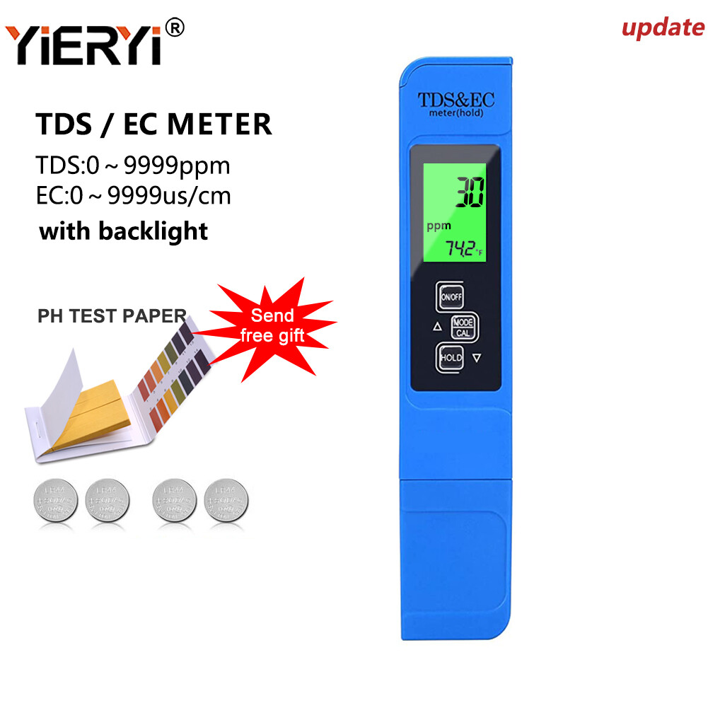 yieryi backlight TDS tester EC Meter Conductivity pen Horticulture Water Quality Test ATC Temperature