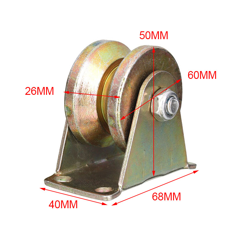 1 Bộ 2 ''Trượt Cổng Con Lăn Thép V Loại Bánh Xe Theo Dõi Rail W/Giá Đỡ 660lb