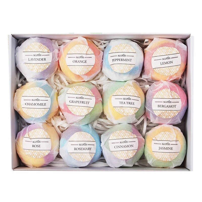 Buy Bath Bombs Gift Set - 12 Handmade Fizzies For Women - Perfect For Bubble & Spa Bath- Essential And Fragrance Oils For Moisturizing Dry Skin Singapore