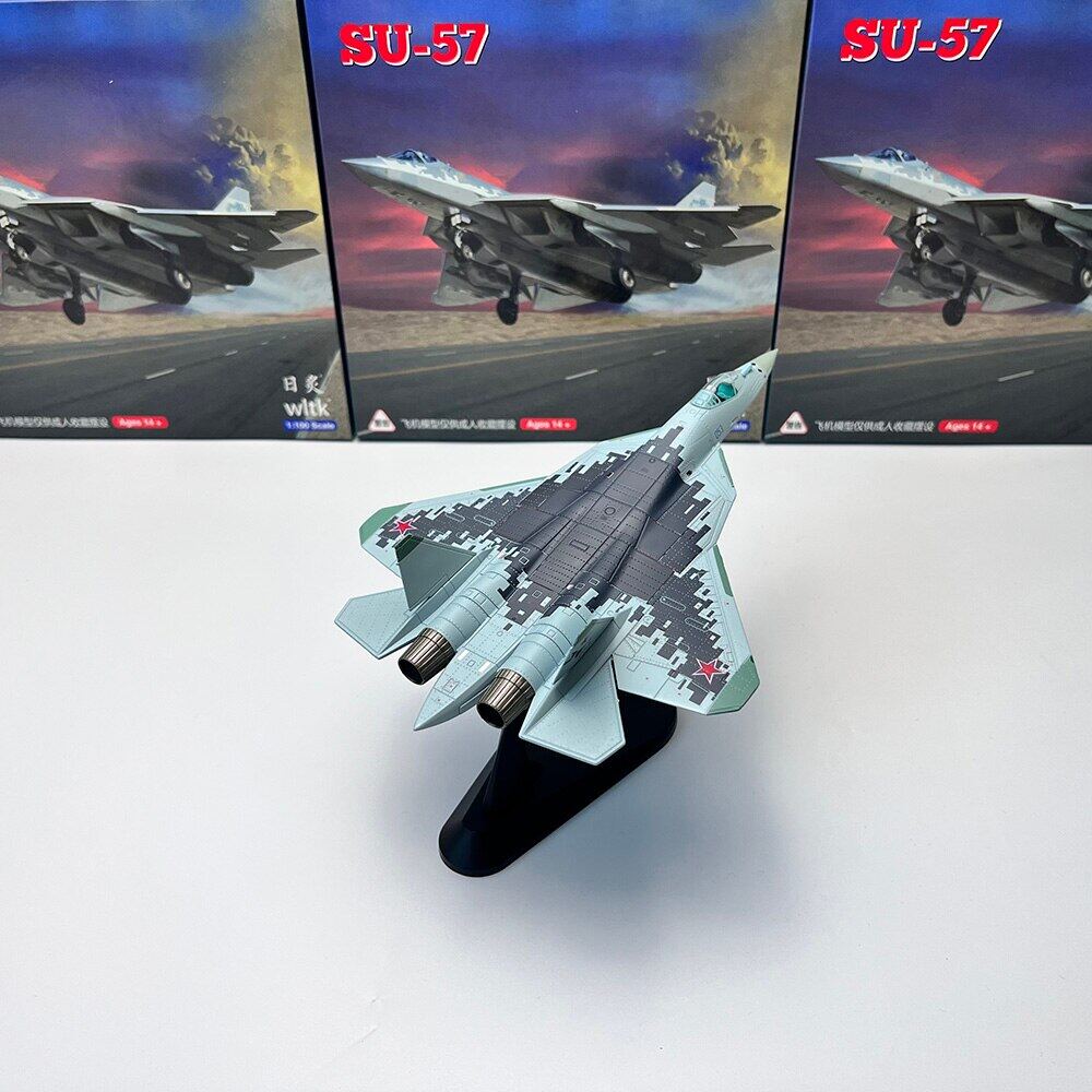 Diecast Alloy 1/100 Scale N Metal Fighter Su 57 Airplane Aircraft Model ...