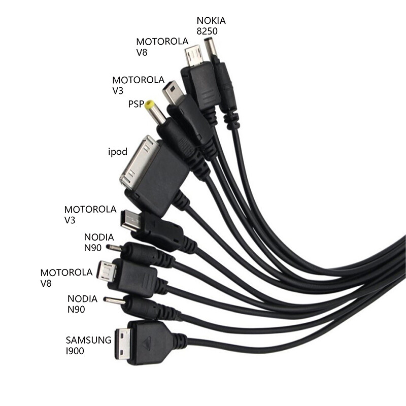 🔥🔥🔥【Fast Shipping】 Multi Pin Cable Charger USB Adapter Cable Data Wire Cord 10 in 1 Multifunction USB Data Transfer Cable Universal