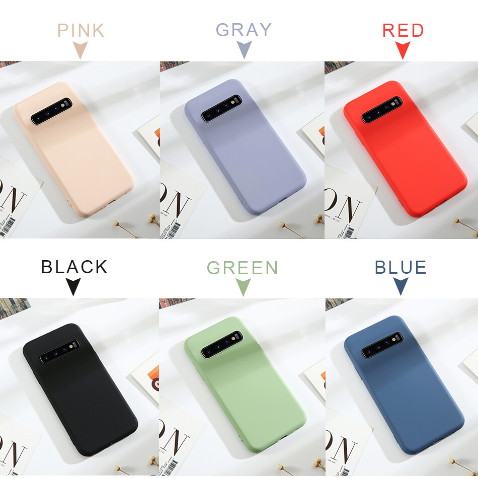 Case for Samsung Galaxy S10 Plus S10E Luxury Original Liquid Silicone Case Rubber Microfiber Cloth Lining Cushion Cover For S10+ casing