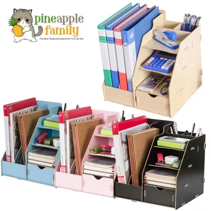 Aaron All In One Wood Desktop Office Supplies Organizer Wood Desktop Office Supplies Organizer