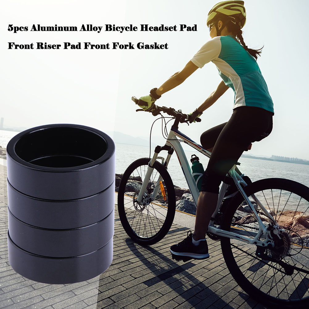 5pcs Aluminum Alloy Bicycle Headset Pad Front Riser Pad Front Fork Gasket