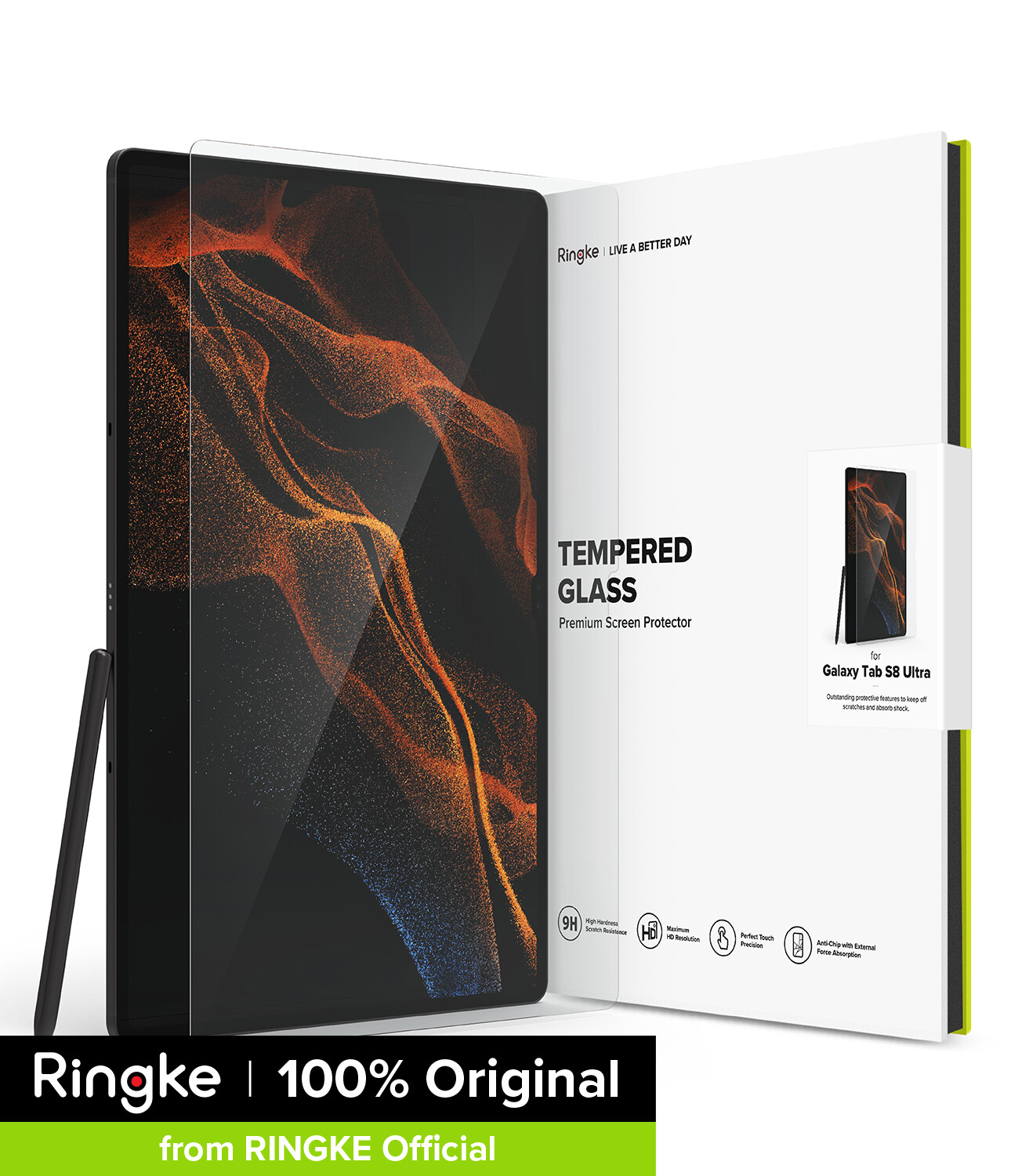 Ringke Tempered Glass Screen Protector Compatible with Samsung Galaxy Tab S8 Ultra Full Coverage Protective Glass Film