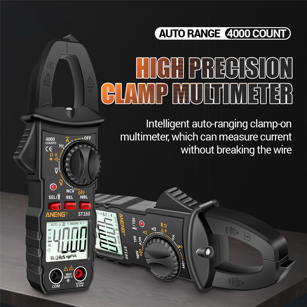 ST180 4000 Counts Digital Current Clamp Meter AC Ohm NCV Multimeter Tester