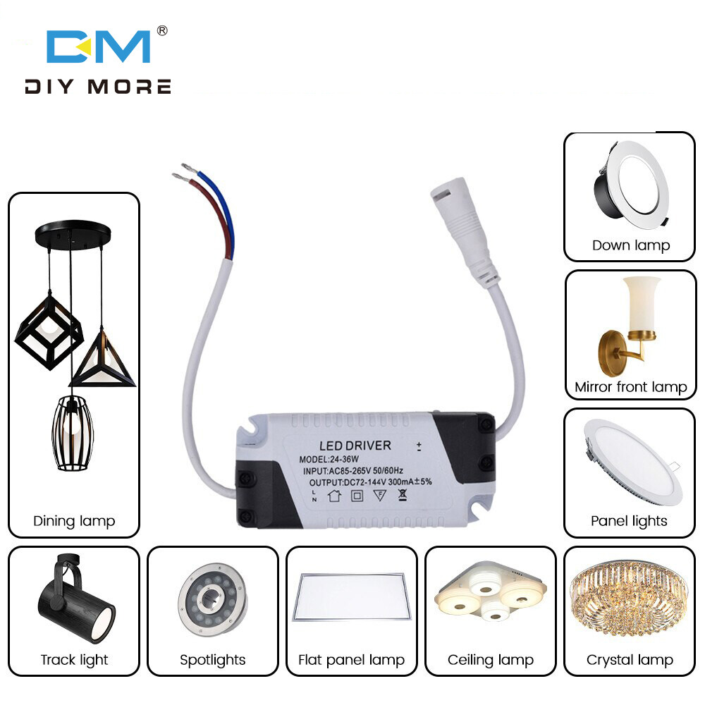 Diymore led driver module 3-4w 4-7w 8-12w 12-18w 18-24w 24-36w 8-18w 8-24w ac85-265v transformer constant current power supply adapter