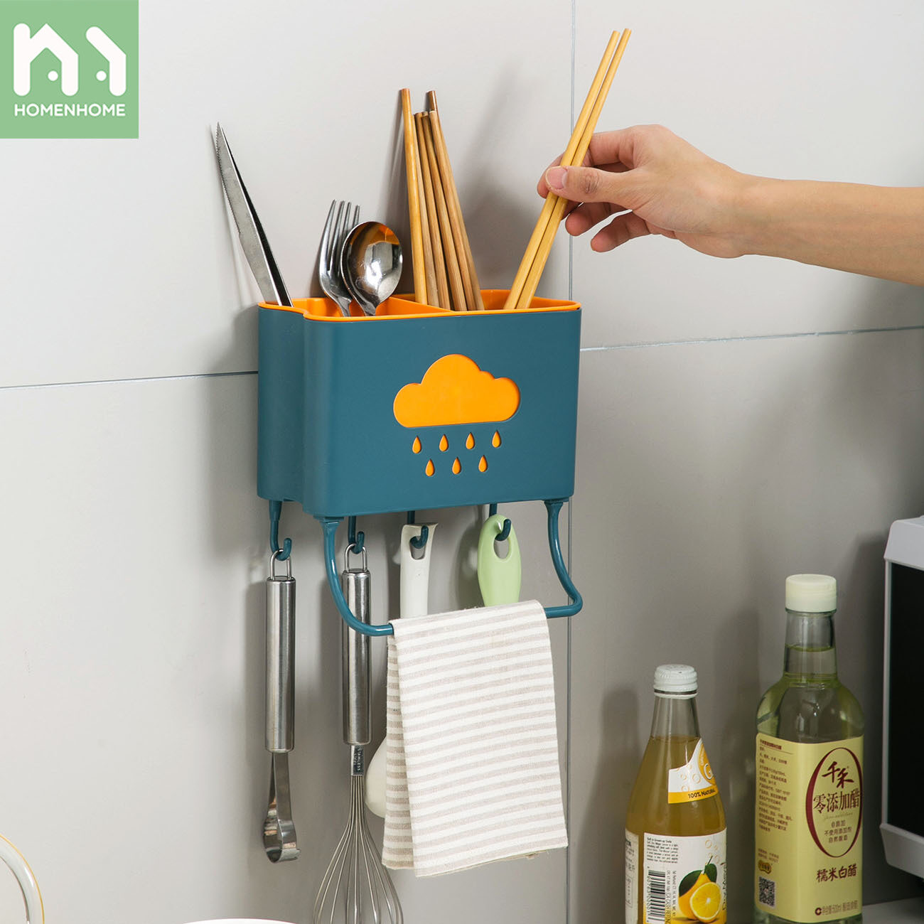 Homenhome Multi-functional Chopsticks Racks Kitchenware Storage Box Chopsticks Box