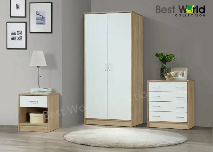 Best Mya Bedroom Trio Set Of Wardrobe Chest Of Drawers Night