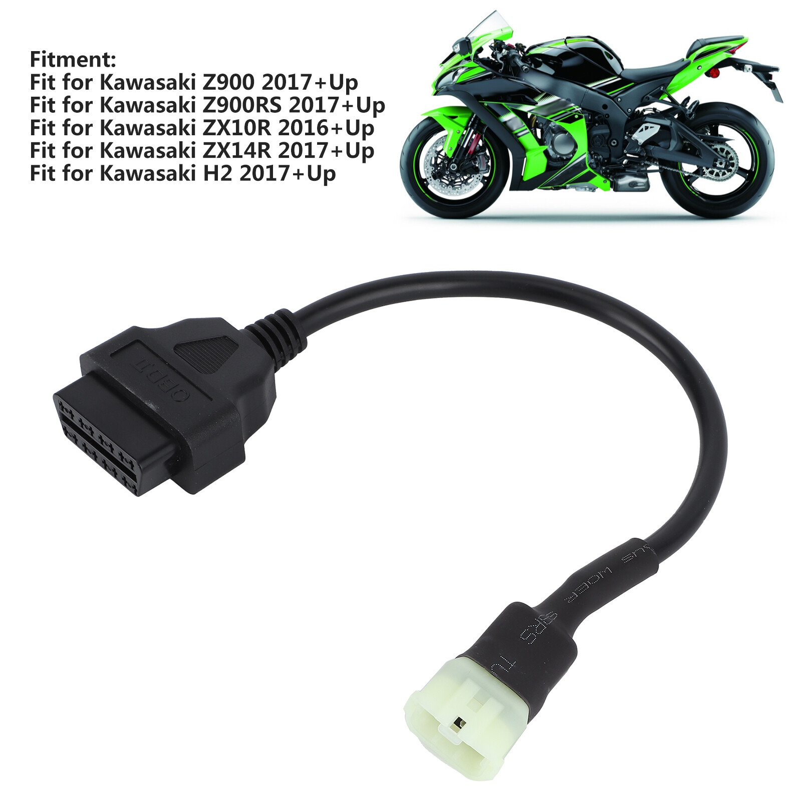 【READY STOCK】6Pin OBD2 Cable Harness Diagnostic Tool Fit for Kawasaki Z900/Z900RS/ZX10R/ZX14R/H2