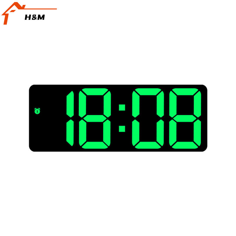 Houselife Mall new hot Colorful Led Electronic Alarm Clock 3 Levels Adjustable Brightness Time Date Temperature Display Large Screen Table Clocks