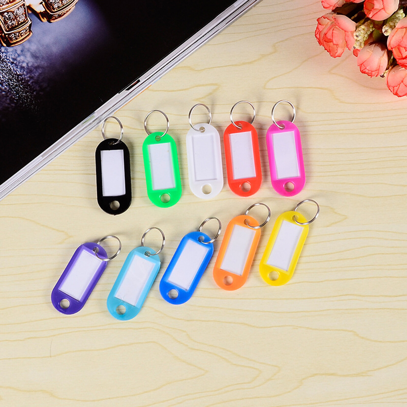SuperRide 20Pcs Removable Key Tags with Window PP Prevent Missing Key Identifiers Bag Accessories Key Identifiers Oil-resistant