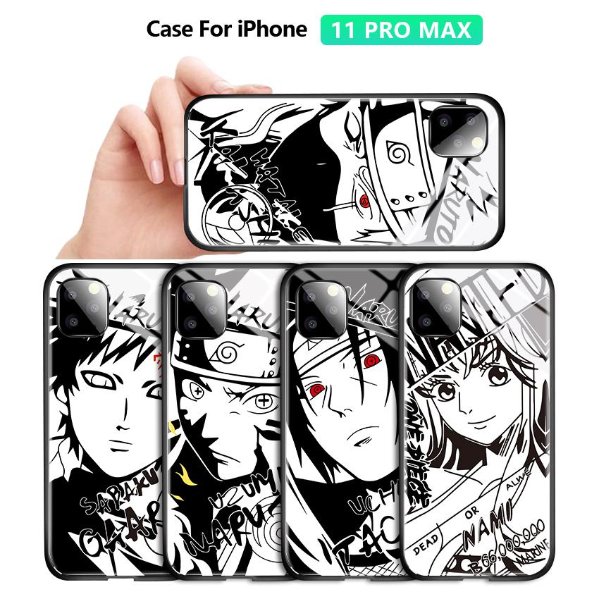 UCUC For iPhone11 iPhone11 Pro Max iPhone 5 / 5S iPhone6S iPhone7 / 8 Plus iPhone X XS XR XS MAX Case, Anime Series Sasuke Kakashi Uchiha Men's Women's Soft Edge Tempered Glass Phone Case Cover