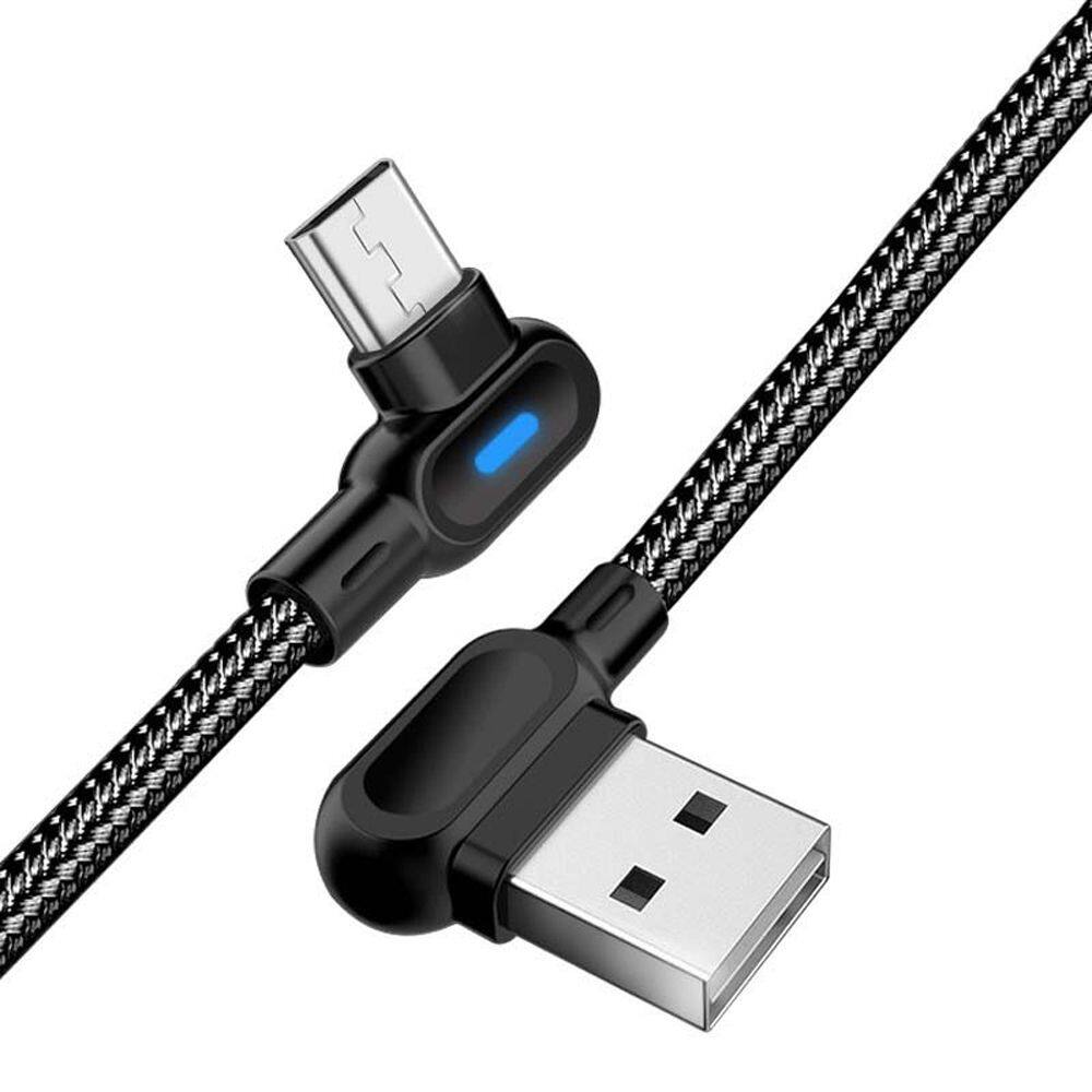 M8cys 0.25/1m 2m right angle 90 degree elbow with led light adapter fast charging cable data cable micro usb type c cable charger wire