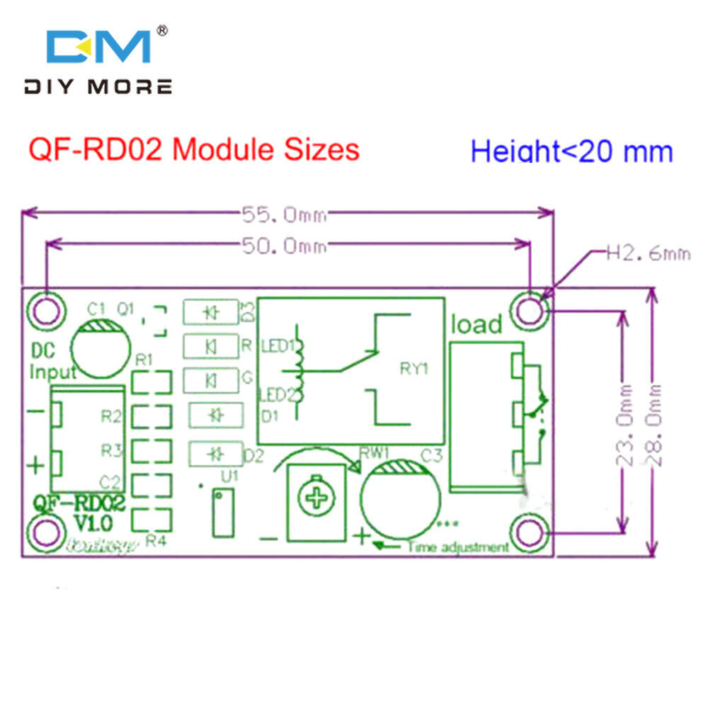 diymore NE555 Delay Relay DC 12V Timing Delay Timer Switch Adjustable Delay Relay Module
