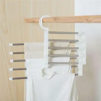 5 In 1 Stainless Steel Multifunctional Pant Rack Magic Hook