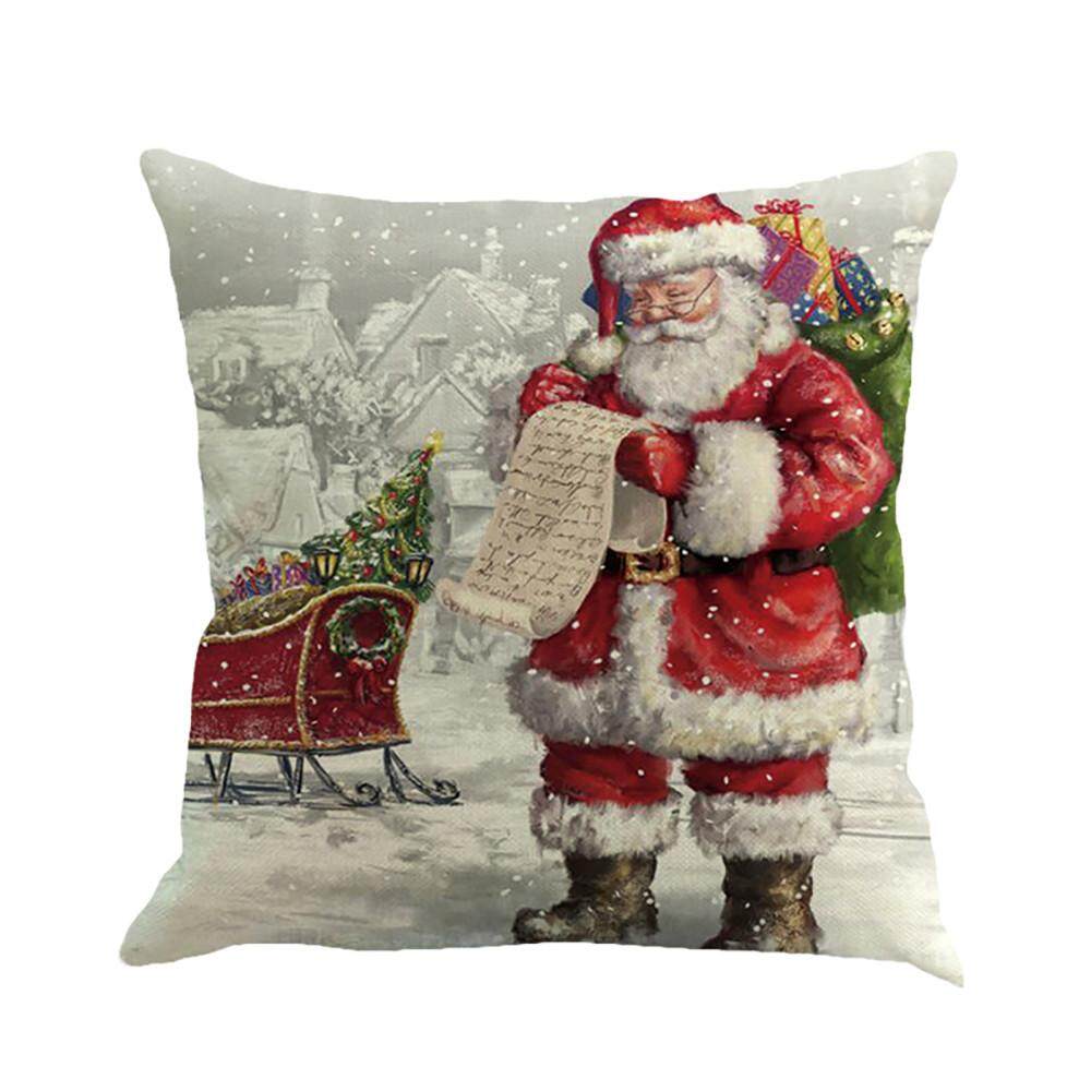 Gratis Ongkir Cetakan Natal Mewarnai Kasur Sofa Dekorasi Rumah Penutup Bantal Sarung Bantal
