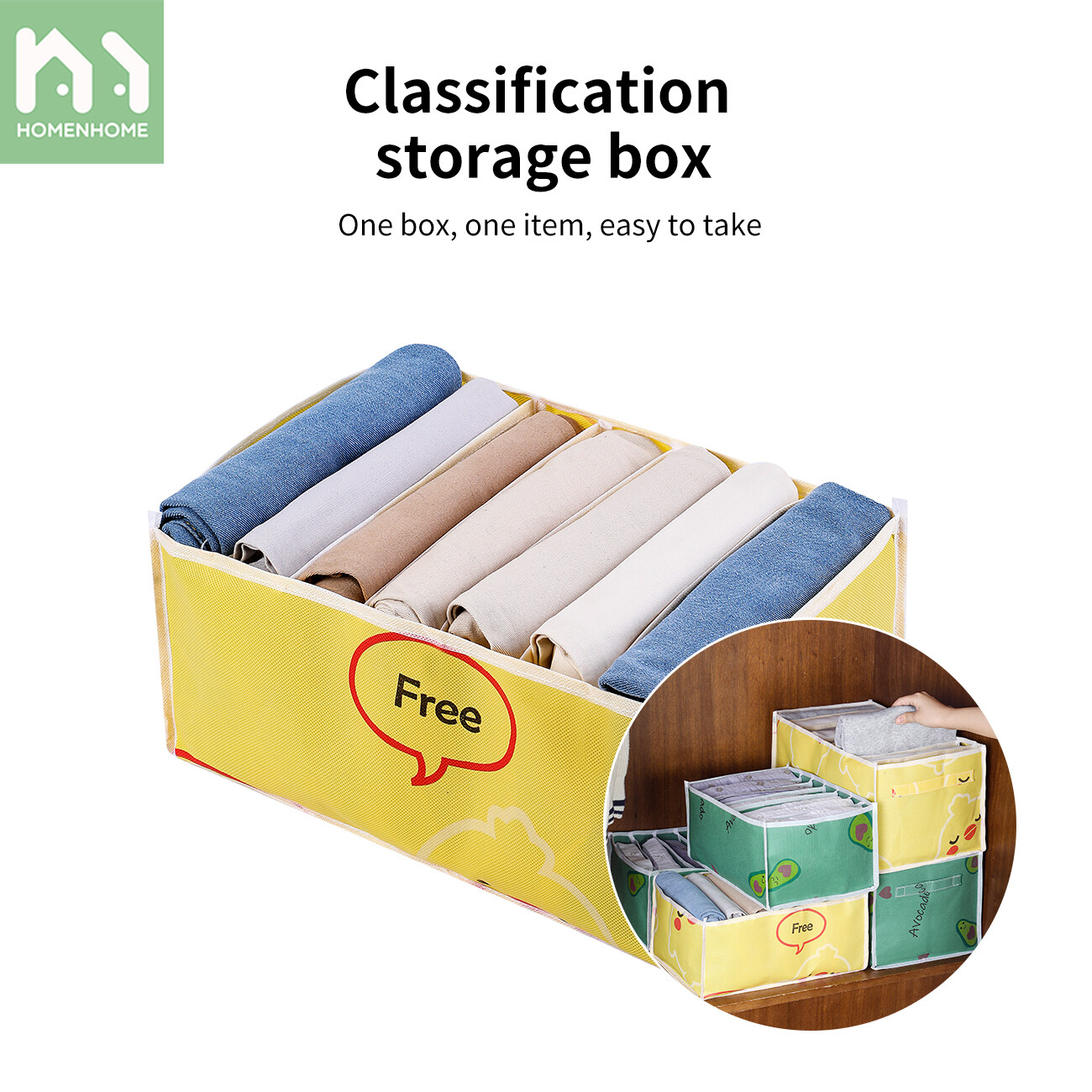 Homenhome New Jeans Clothes Divider Storage Box Closet Drawer Pants Sweater Underwear Sock Mesh Separation Boxs Compartment Organizer Bag