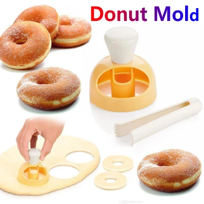 [YESPERY] Donut Mold Kitchen Desserts Bread Pastry Baking Tools Cutter DIY Food Biscuit Cake Template Donut Maker Mold Baking Pastry Tool