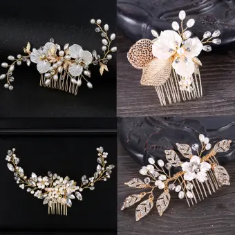 1 Chic Rhinestone Tiara Headpieces Handmade Pearl Hairpins Hair