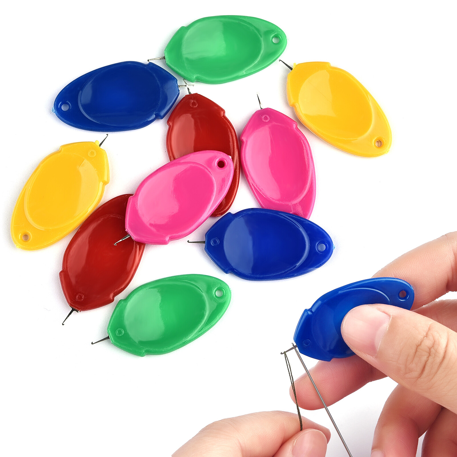 10 cái dụng cụ xỏ kim hướng dẫn dễ dàng cho người cao tuổi dụng cụ chèn nhiều màu tự làm dụng cụ may May Vá Thủ Công Tay