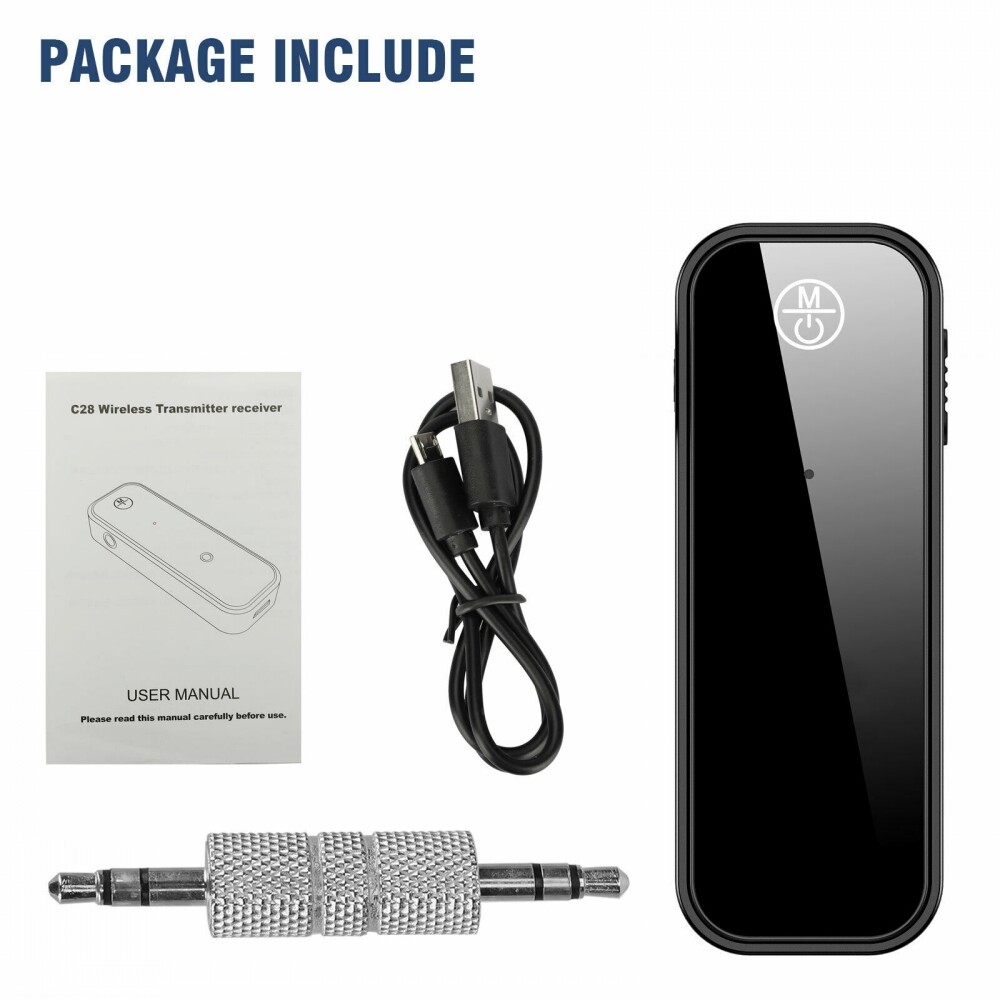 Bluetooth-compatible 5.0 2 in 1 Transmitter Receiver Car Wireless Audio Adapter USB 3.5mm Aux