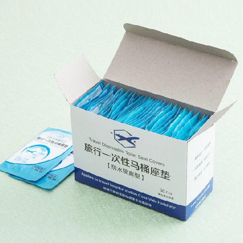 Buytra 50 Tấm Lót Bồn Cầu Bằng Nhựa PE An Toàn Khi Đi Du Lịch Dùng Một Lần