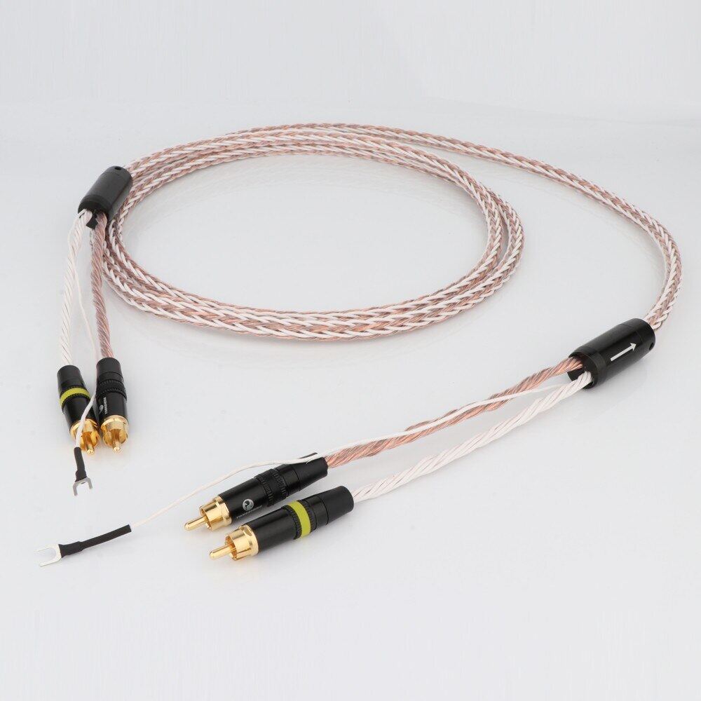 HiFi 8TC 7N OCC PHONO Cable Single Crystal Copper 2RCA to 2RCA