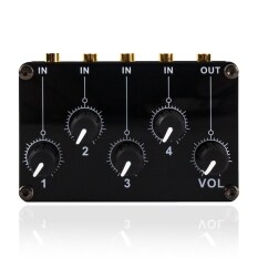 TX400 Mini 4 Channel Stereo Audio Mixer Passive Mixer 4In1Out for Studio Recording Low Noise Small & Sophisticated Audio Passive Mixer