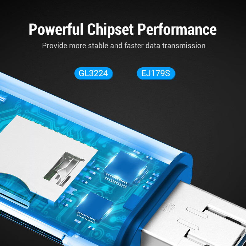 Vention USB 3.0 3 Trong 1 Đầu đọc thẻ nhớ type c USB A Type C sang TF Micro SD Bộ Chuyển Đổi Cho iPhone 16 15 Xiaomi SAMSUNG Huawei MacBook Laptop All in One OTG Memory Card Reader