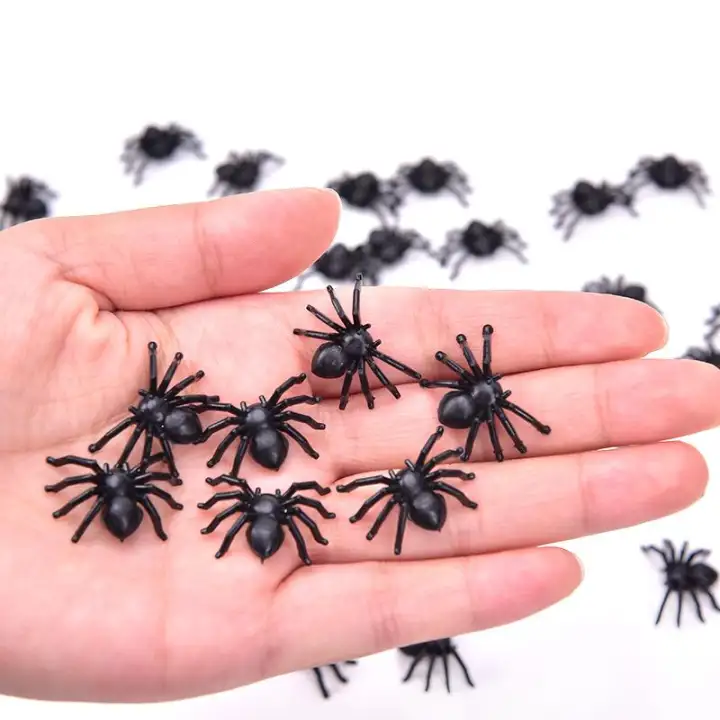 plastic black spiders