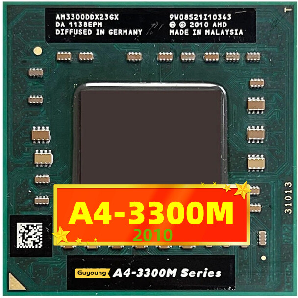 2010 a4-series a4-3300m a4 3300m 1.9 ghz used dual-core dual-thread cpu processor am3300ddx23gx socket fs1