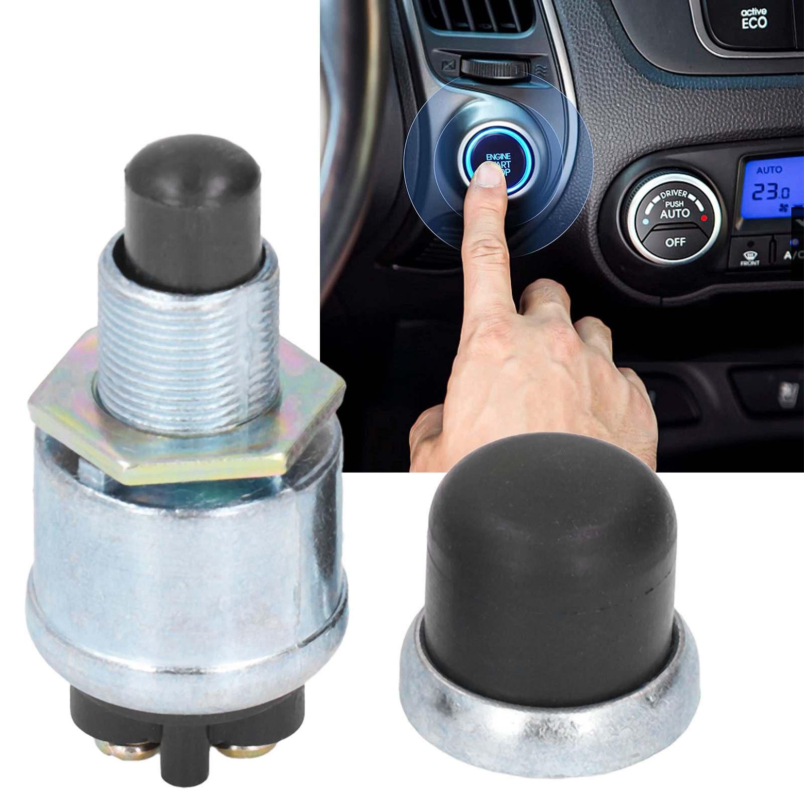 Momentary Ignition Switch Engine Start Push Button Universal for 12V/24V Car Truck Boat RV ATV