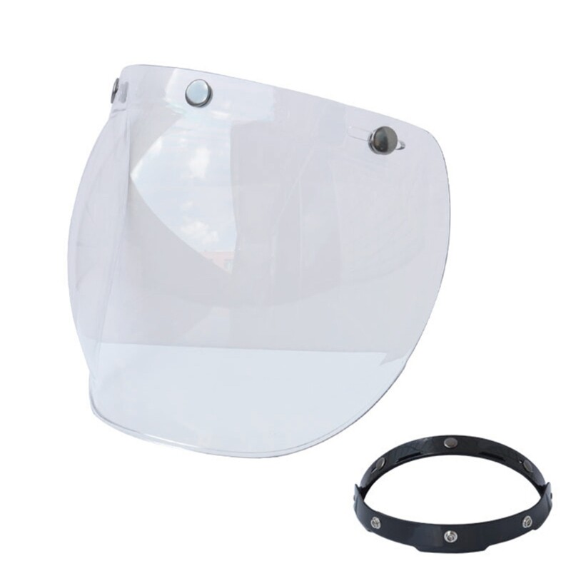Randy Motorcycle Accessories Motorcycles Helmet Visor Lens Windshield Replacement for 3-snap Vintage Helmet Bubble Visor Lens