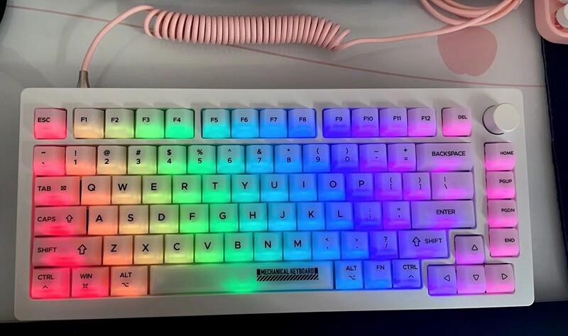 Màu Trắng Sữa Shine Through Keycap 122 Phím Cherry Profile PC Cho Công Tắc Cherry MX Bàn Phím Cơ Keychron/RK61/GK61/Anne Pro 2