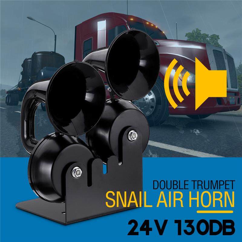 【Free Pengiriman + Flash Deal】130db 24 V Logam Keras Terompet Siput Klakson Angin Kereta Mobil/Truk/Bus/Bus Van 130Hz
