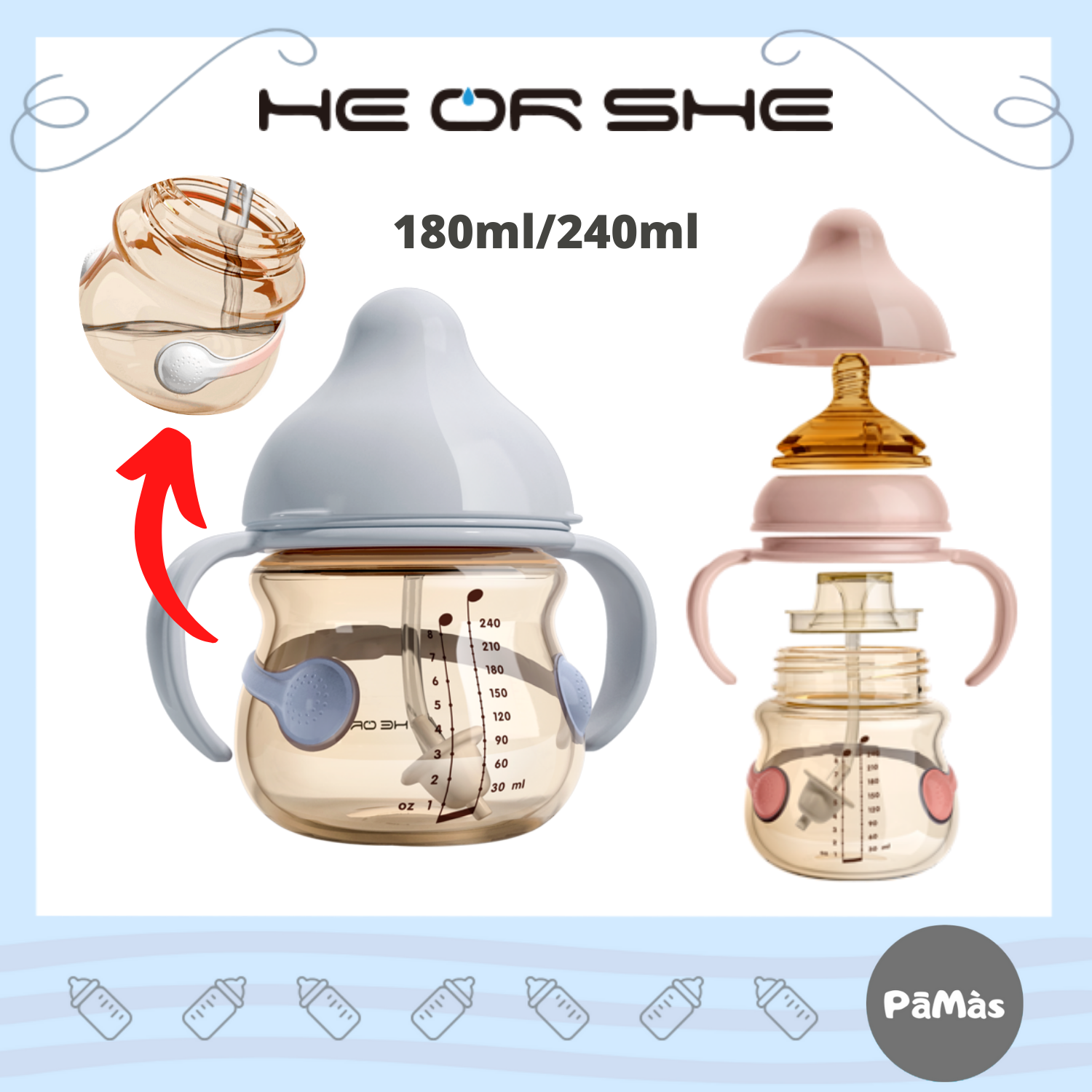 He Or She Bottle Belly Belly Antibacterial Baby Bottle With Heat Sensing Heorshe Lazada