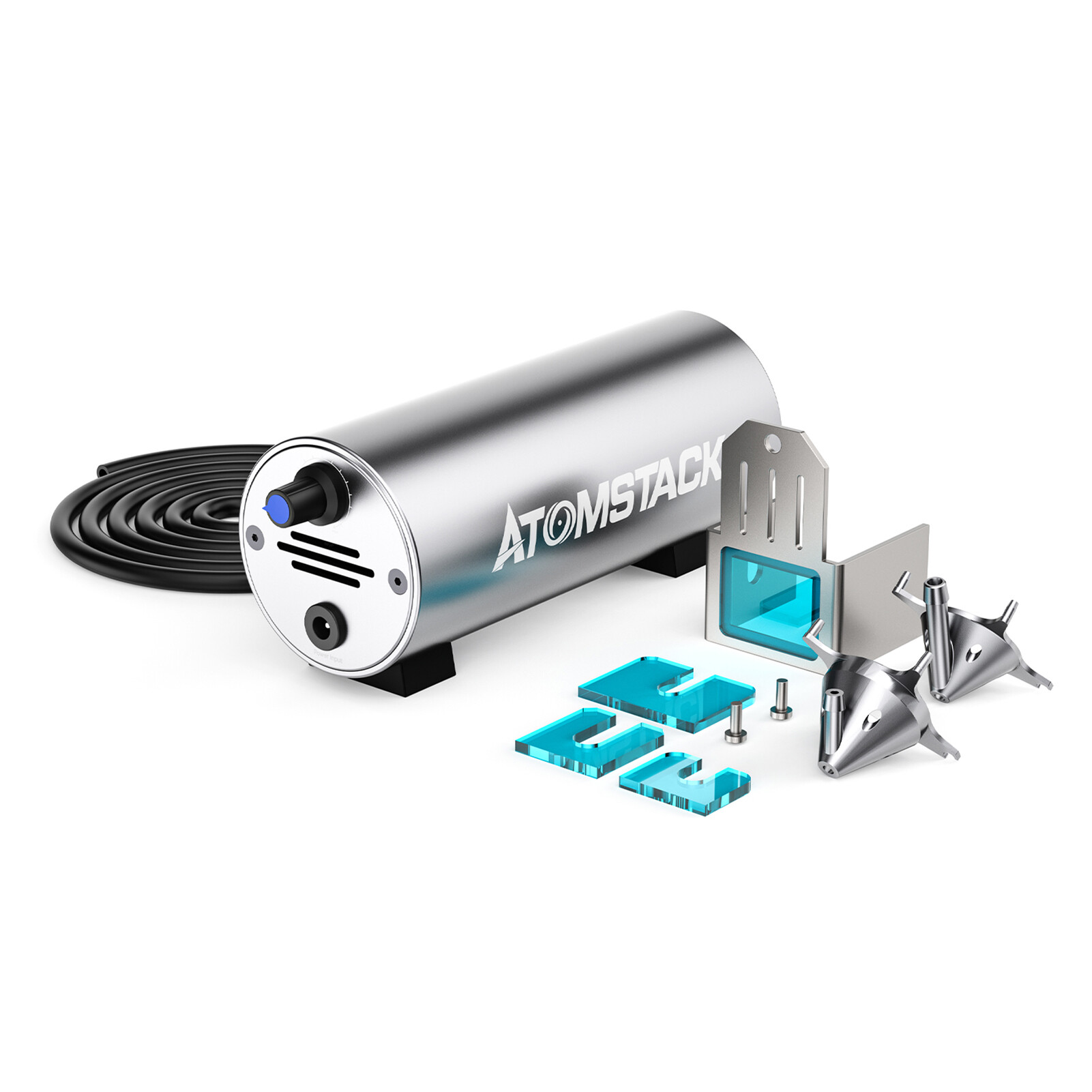 KKmoon Original ATOMSTACK La-ser Cutting/Engraving Air-Assisted Accessories HIgh Airflow 10-30L/min Adjustable to Remove Smoke and Dust Easy to Install for ATOMSTACK/NEJE/XTOOL/ORTUR/SCULPFUN La-ser Engraver