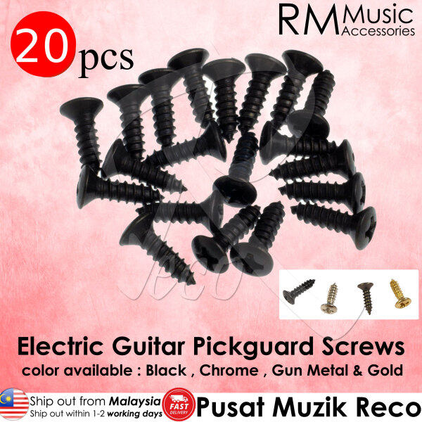 RM Electric Guitar Pickguard Cover Screws Screw 20pcs [ Black , Chrome , Gun Metal & Gold ] 【Msia READY STOCK】 Malaysia