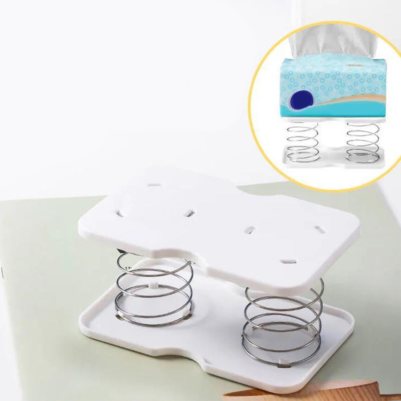 Tissue Box Spring Holder, Tissue Box Spring Support Automatic Lifting Lightweight Strong Load Bearing Capacity for Kitchen