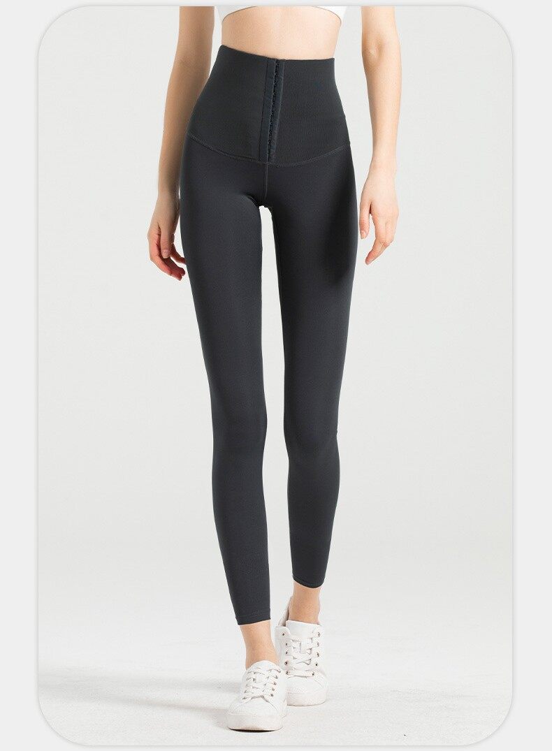 SUPERFLOWER Damen-Hosen mit hoher Taille und Haken, Bauchkontrolle, Taillentrainer, Korsett-Leggings, Sanduhr-Körperformer_voghion.com