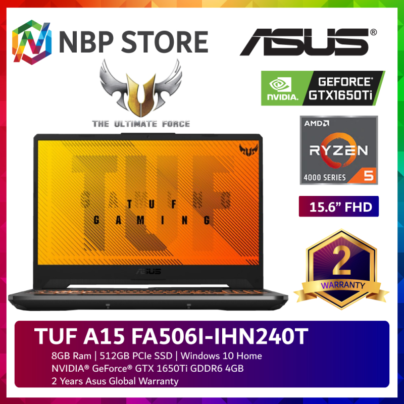 Asus TUF A15 FA506I-IHN240T 15.6 FHD 144Hz Gaming Laptop ( Ryzen 5 4600H, 8GB, 512GB SSD, GTX1650Ti 4GB, W10 ) Malaysia